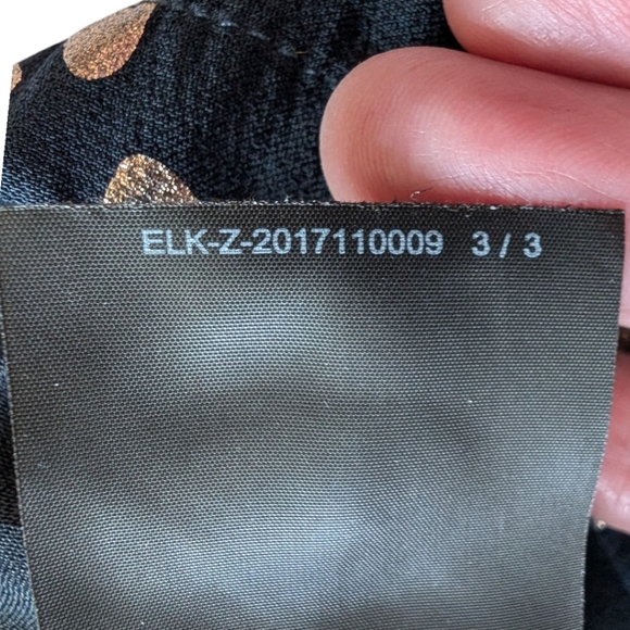 ELK Top NYE Glam Shiny Metallic Dance Floor Womens 6 Navy Blue Gold Boxy Fit - Picture 11 of 13